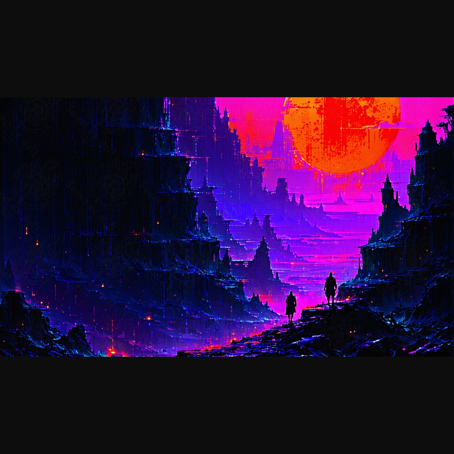 paisaje de atardecer ciberpunk SN3178