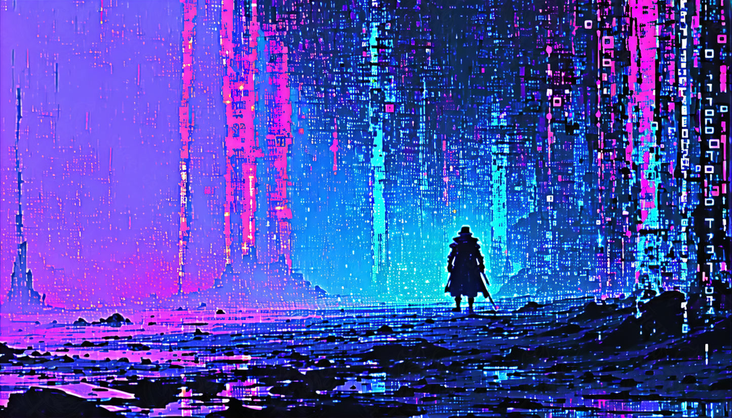 Arte digital del guerrero ciberpunk SN3182