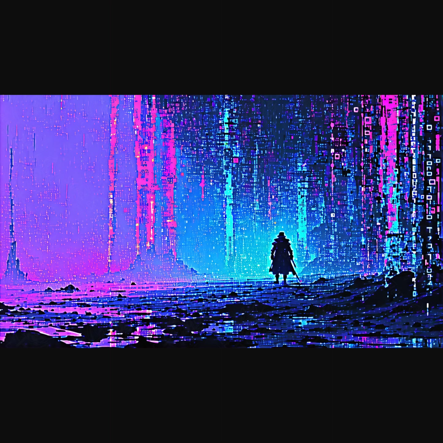Arte digital del guerrero ciberpunk SN3182