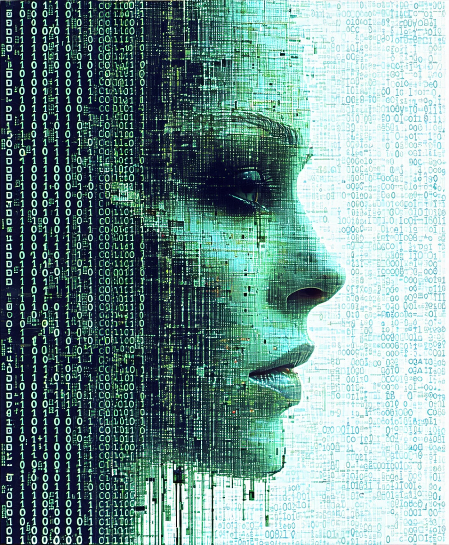 retrato digital humano en código binario SN3265