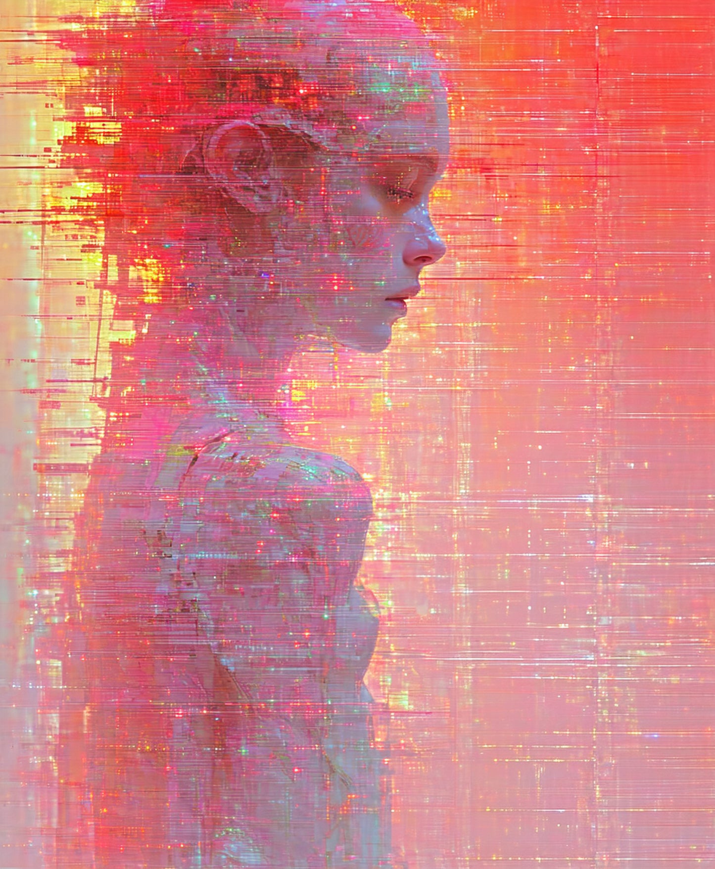 mujer puesta de sol digital SN3301