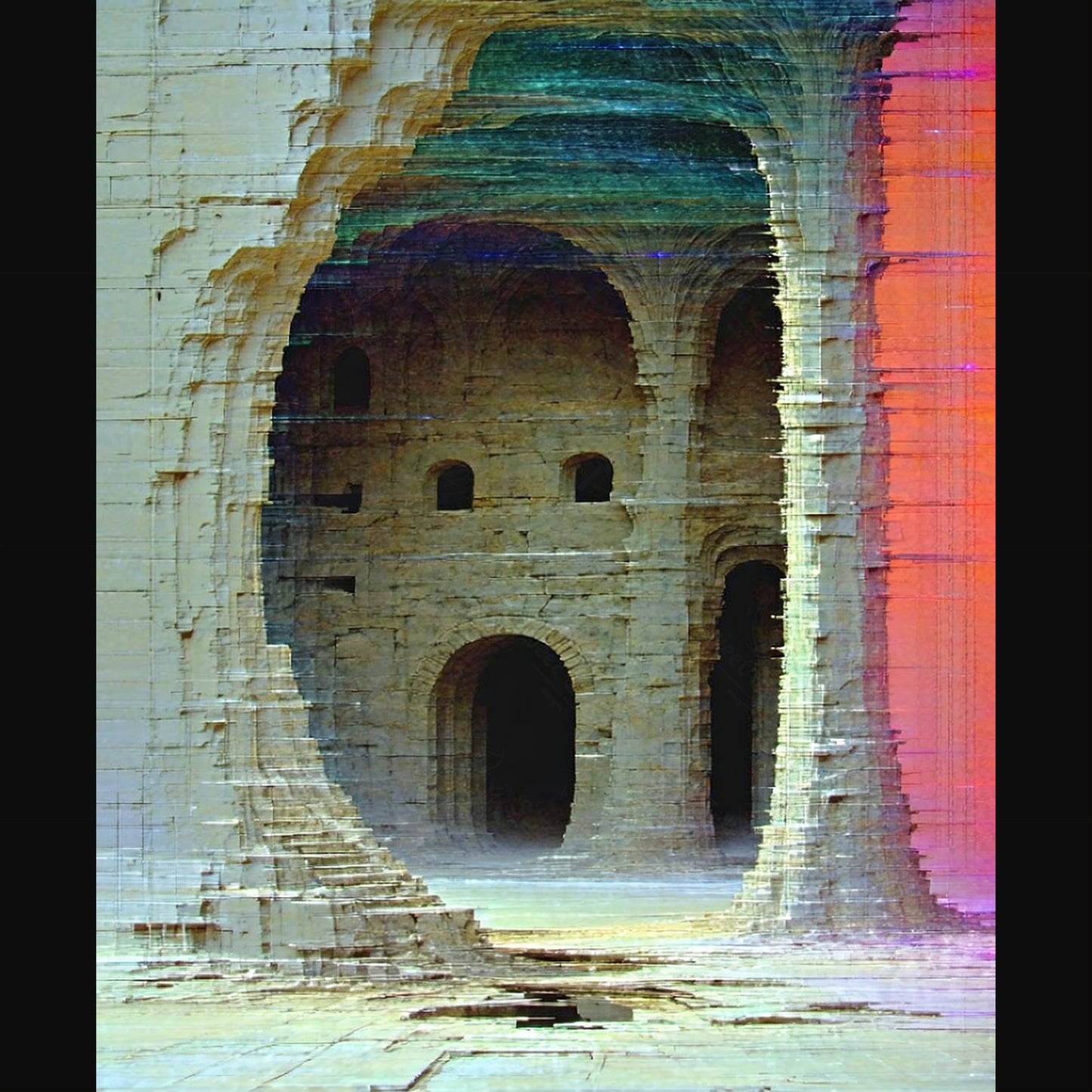 グリッチアート 古代遺跡 SN3319