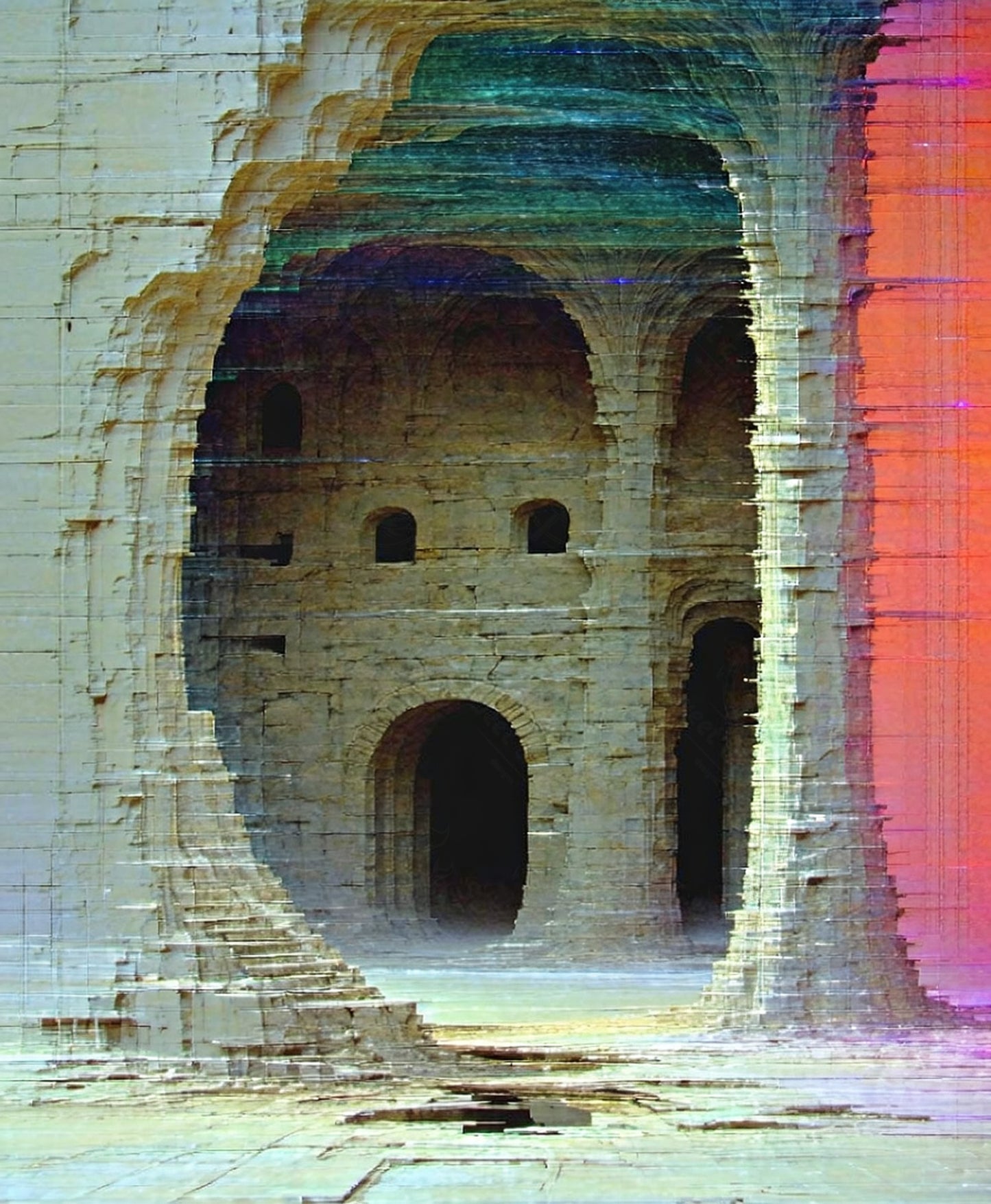 グリッチアート 古代遺跡 SN3319