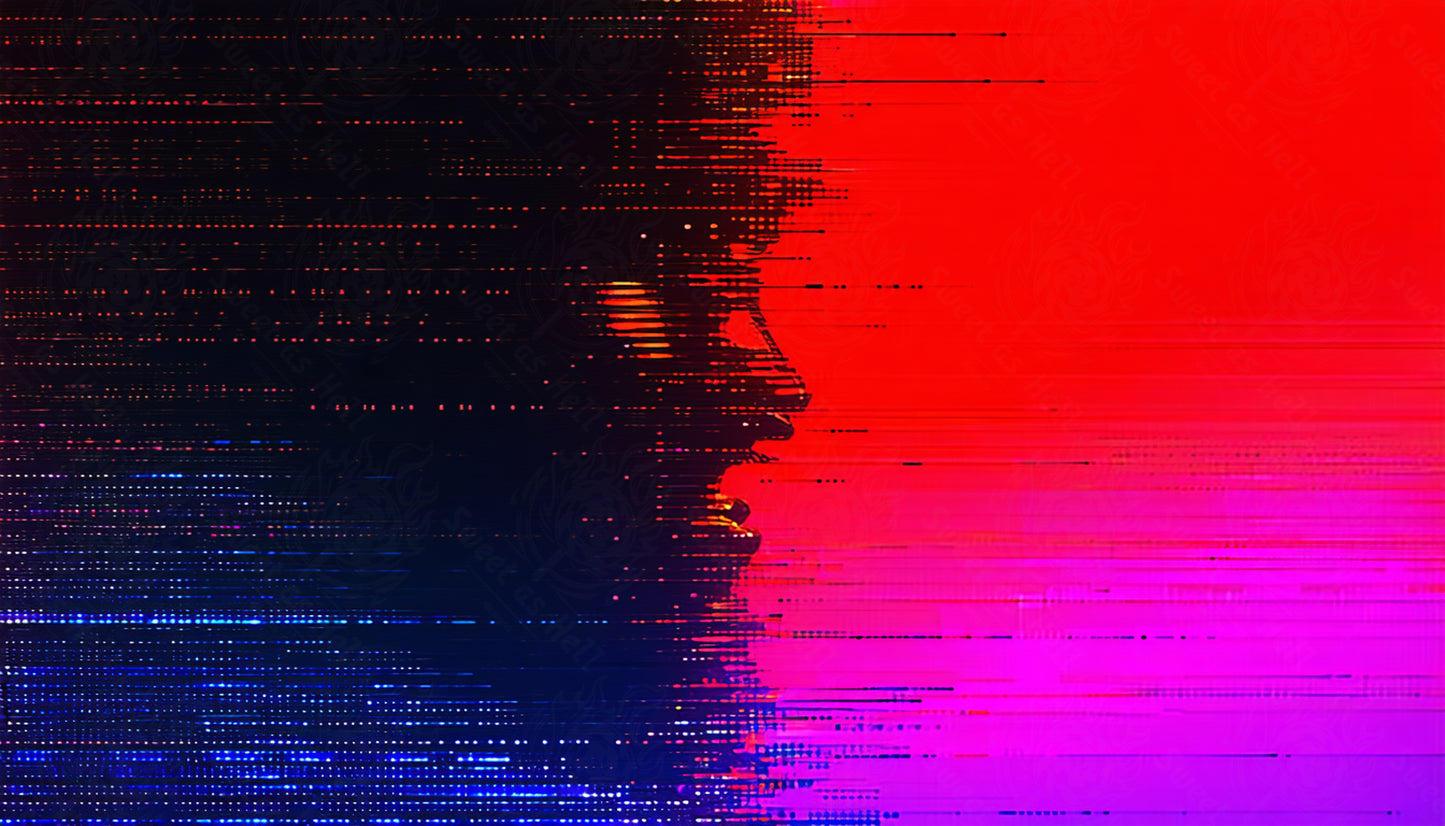 glitch art portrait red blue SN3320