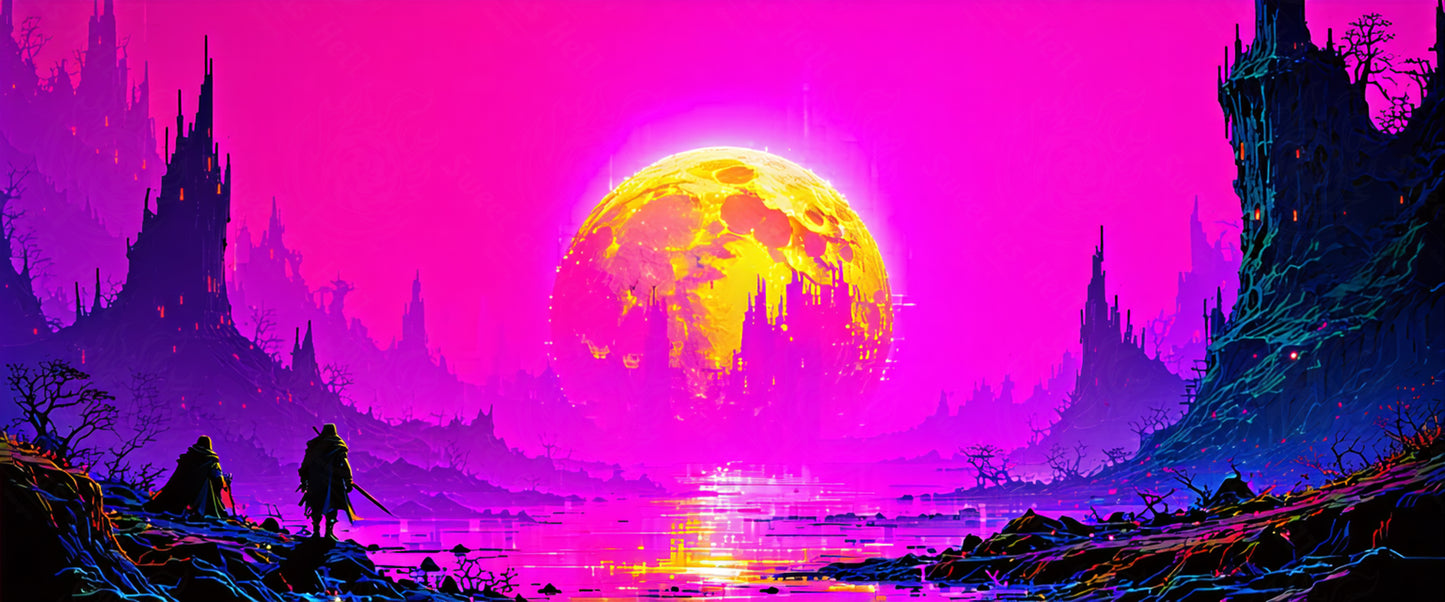 paisaje de luna de neón SN3384
