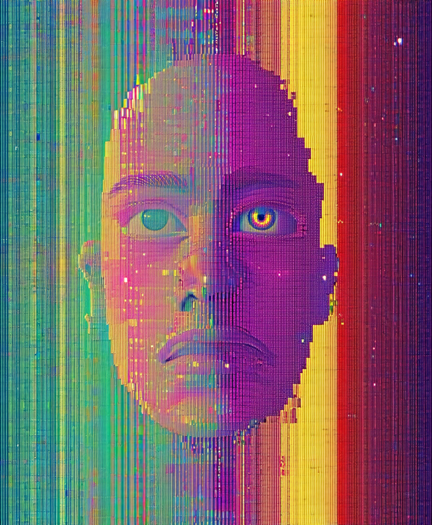 pixelated digital face SN3397