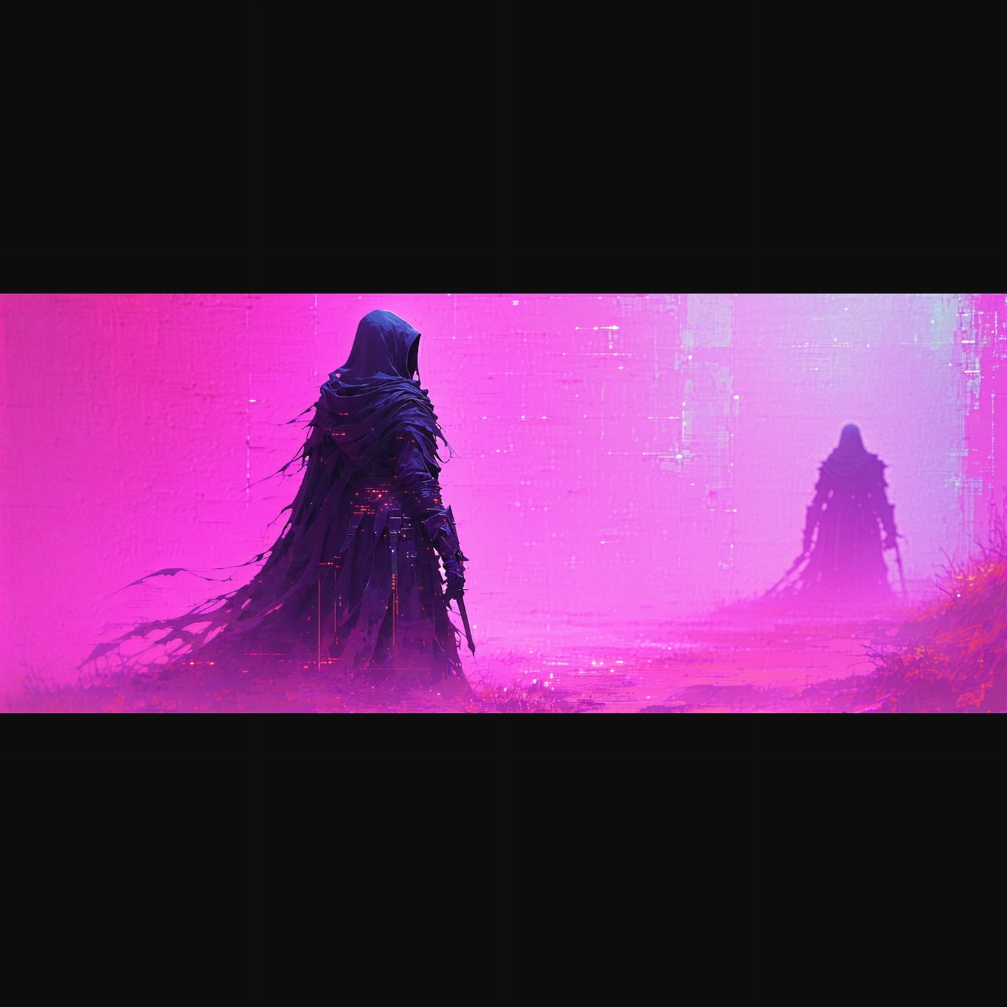 shadow figure pink landscape SN3416