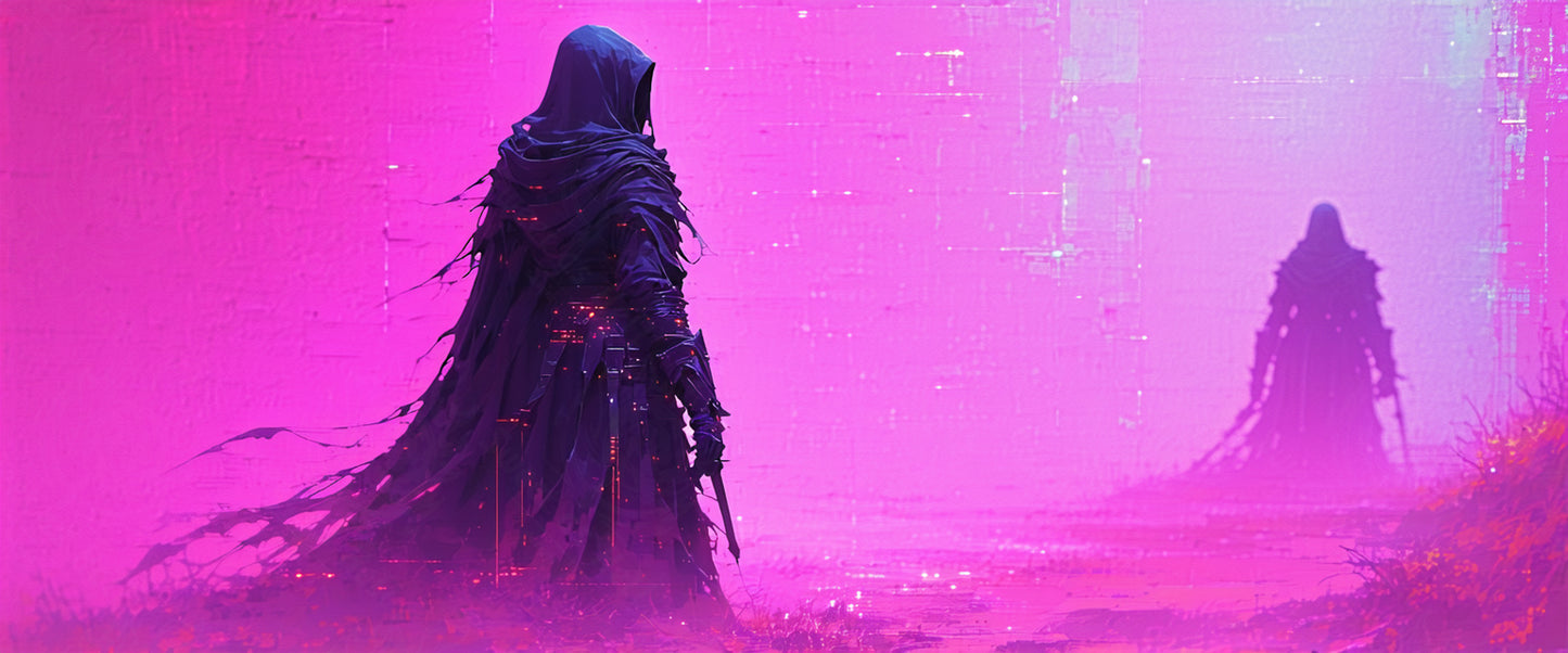 shadow figure pink landscape SN3416