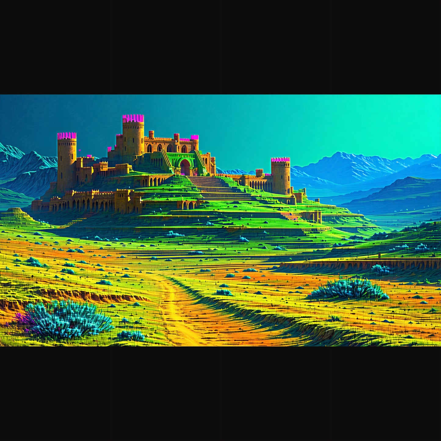 Paisaje vibrante del castillo SN3432