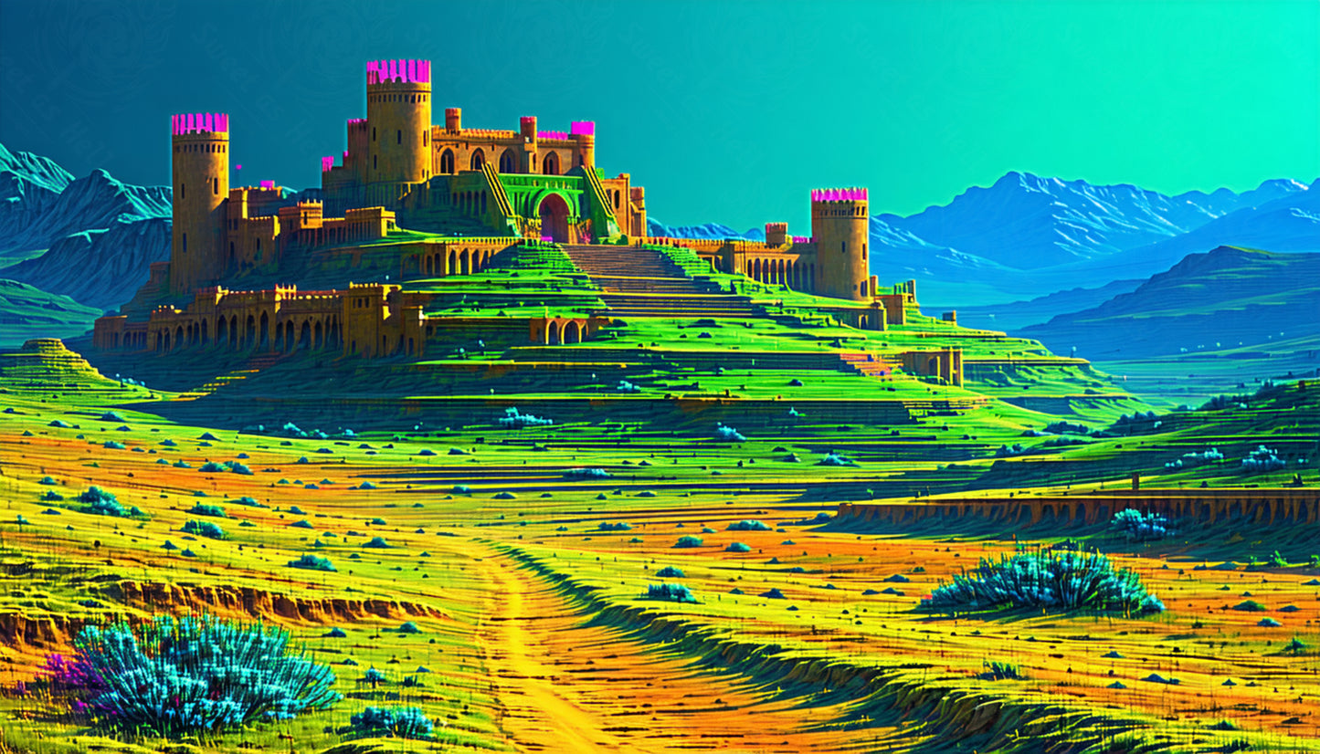 Paisaje vibrante del castillo SN3432