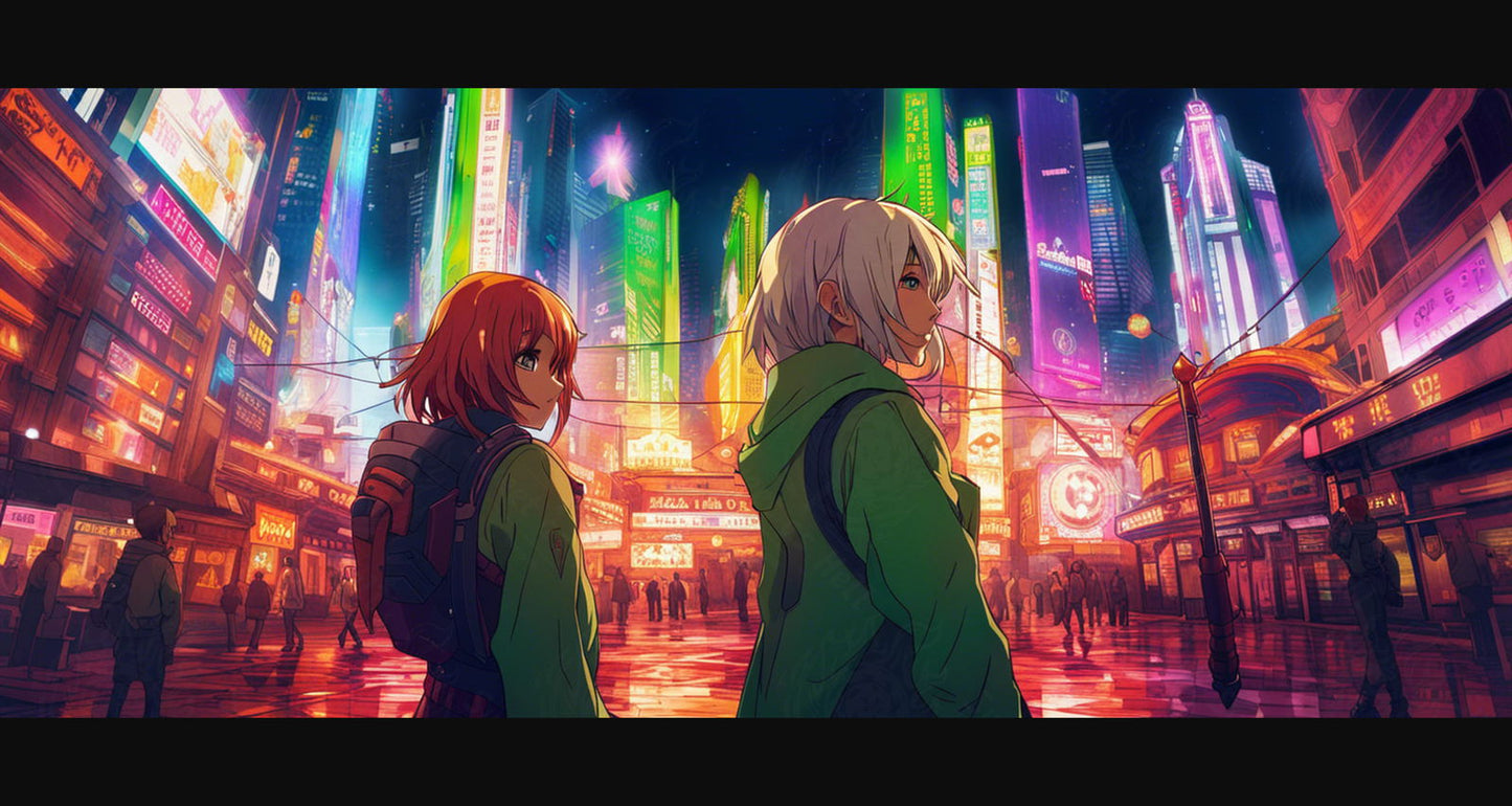Female Anime Characters Wandering Within A Bustling Future City 0010 SN783 - Sweet As Hell Designs