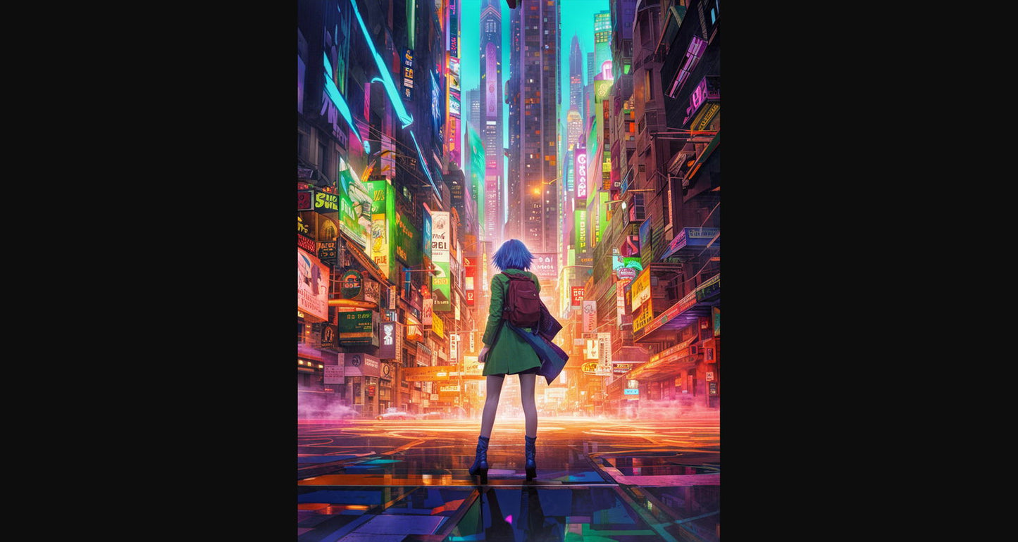 Female Anime Characters Wandering Within A Bustling Future City 0011 SN784 - Sweet As Hell Designs