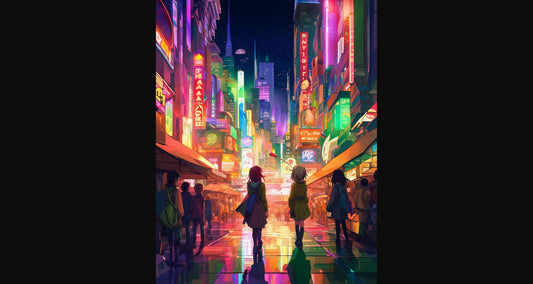 Female Anime Characters Wandering Within A Bustling Future City 0013 SN786 - Sweet As Hell Designs