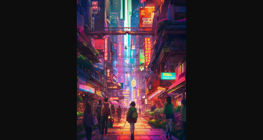 Female Anime Characters Wandering Within A Bustling Future City 0017 SN790 - Sweet As Hell Designs
