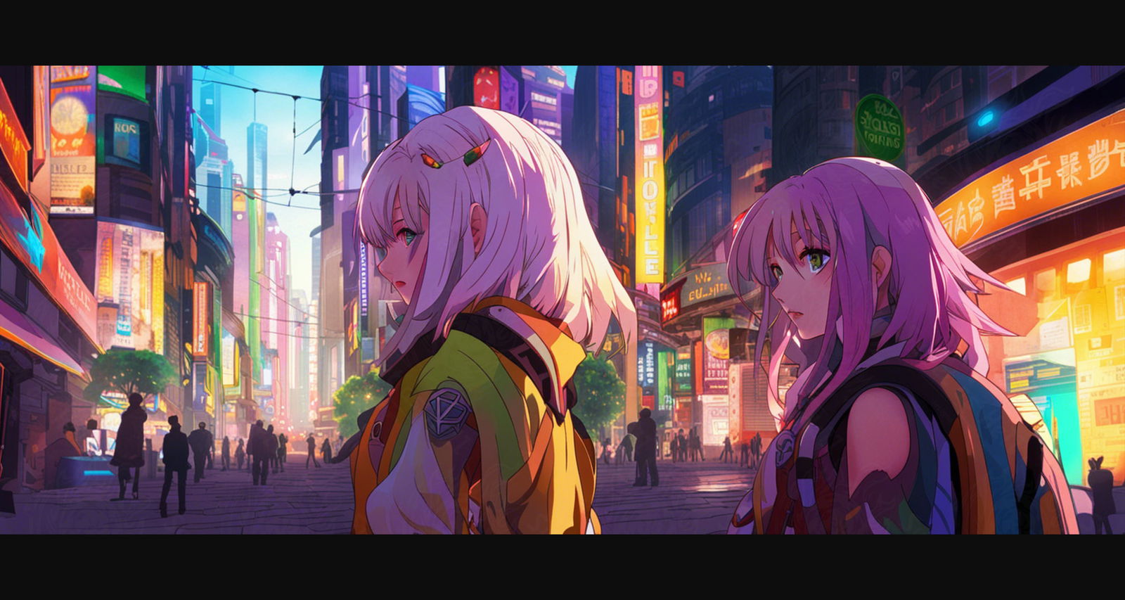 Female Anime Portrait With a Futuristic City Background 0003 SN798 - Sweet As Hell Designs
