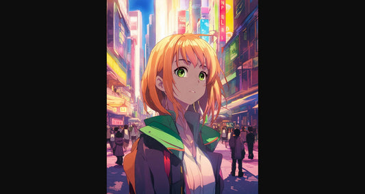 Female Anime Portrait With a Futuristic City Background 0010 SN805 - Sweet As Hell Designs