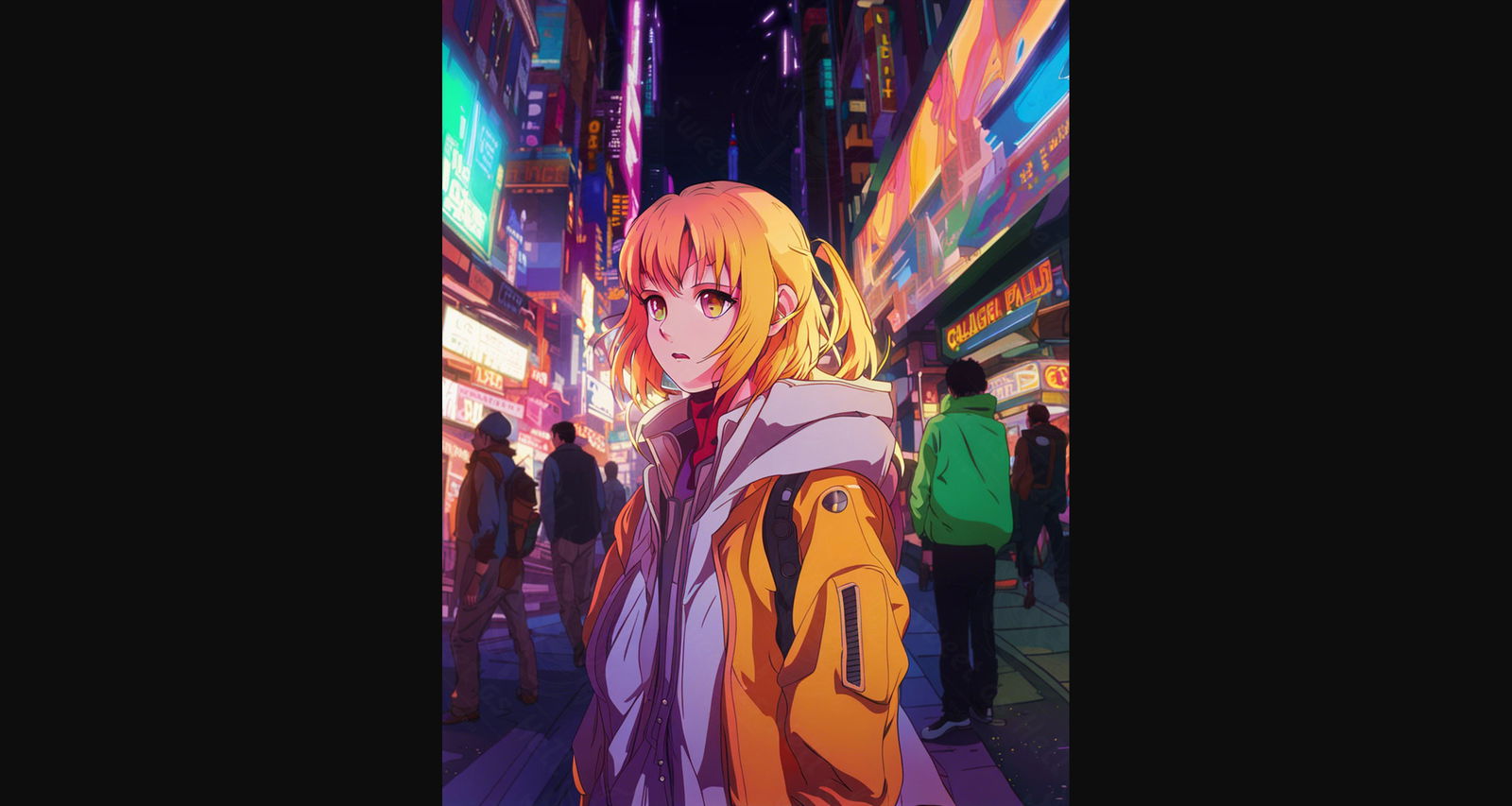 Female Anime Portrait With a Futuristic City Background 0016 SN811 - Sweet As Hell Designs
