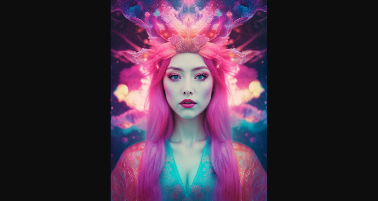 Female Fashion Portrait Photography with Holographic and Cosmic Design Elements 4 by 5 0001 SN818 - Sweet As Hell Designs