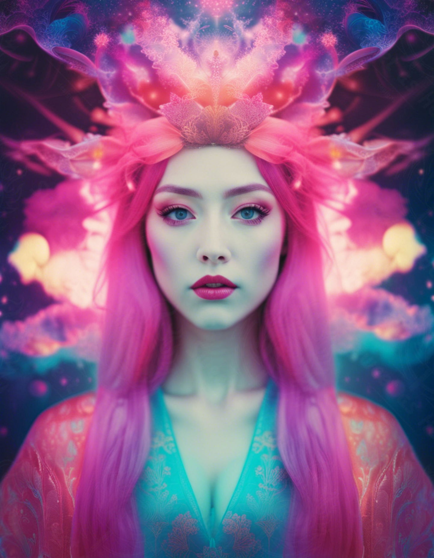 Female Fashion Portrait Photography with Holographic and Cosmic Design Elements 4 by 5 0001 SN818 - Sweet As Hell Designs
