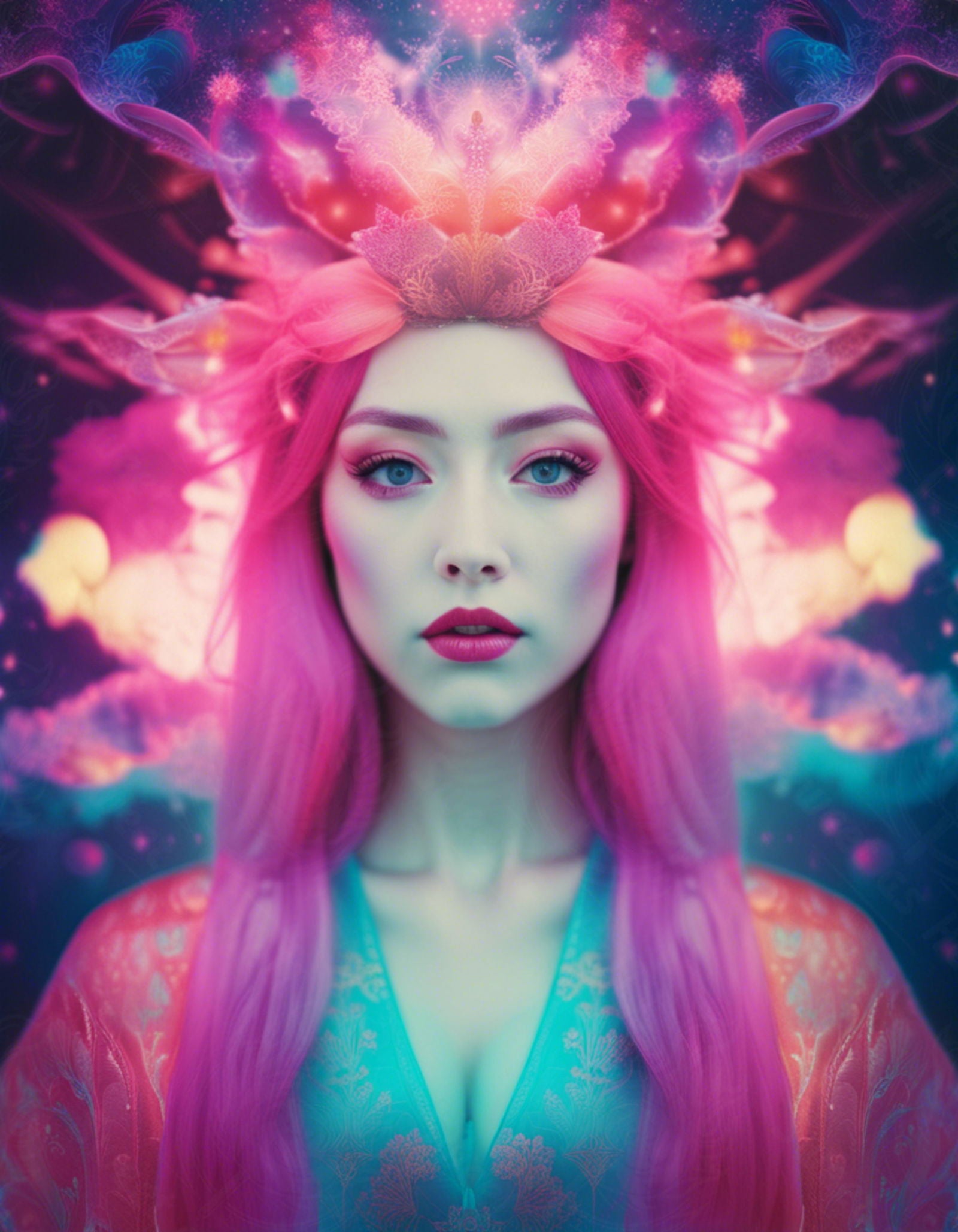 Female Fashion Portrait Photography with Holographic and Cosmic Design Elements 4 by 5 0001 SN818 - Sweet As Hell Designs
