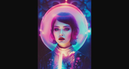 Female Fashion Portrait Photography with Holographic and Cosmic Design Elements 4 by 5 0002 SN819 - Sweet As Hell Designs