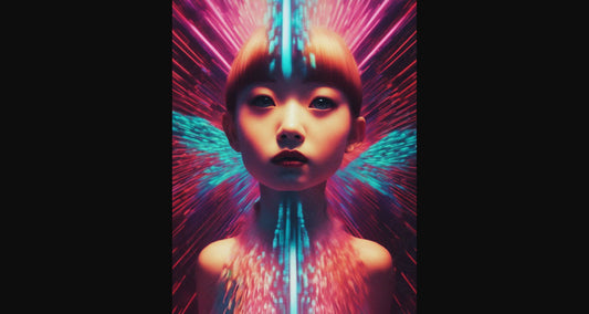 Female Fashion Portrait Photography with Holographic and Cosmic Design Elements 4 by 5 0005 SN822 - Sweet As Hell Designs