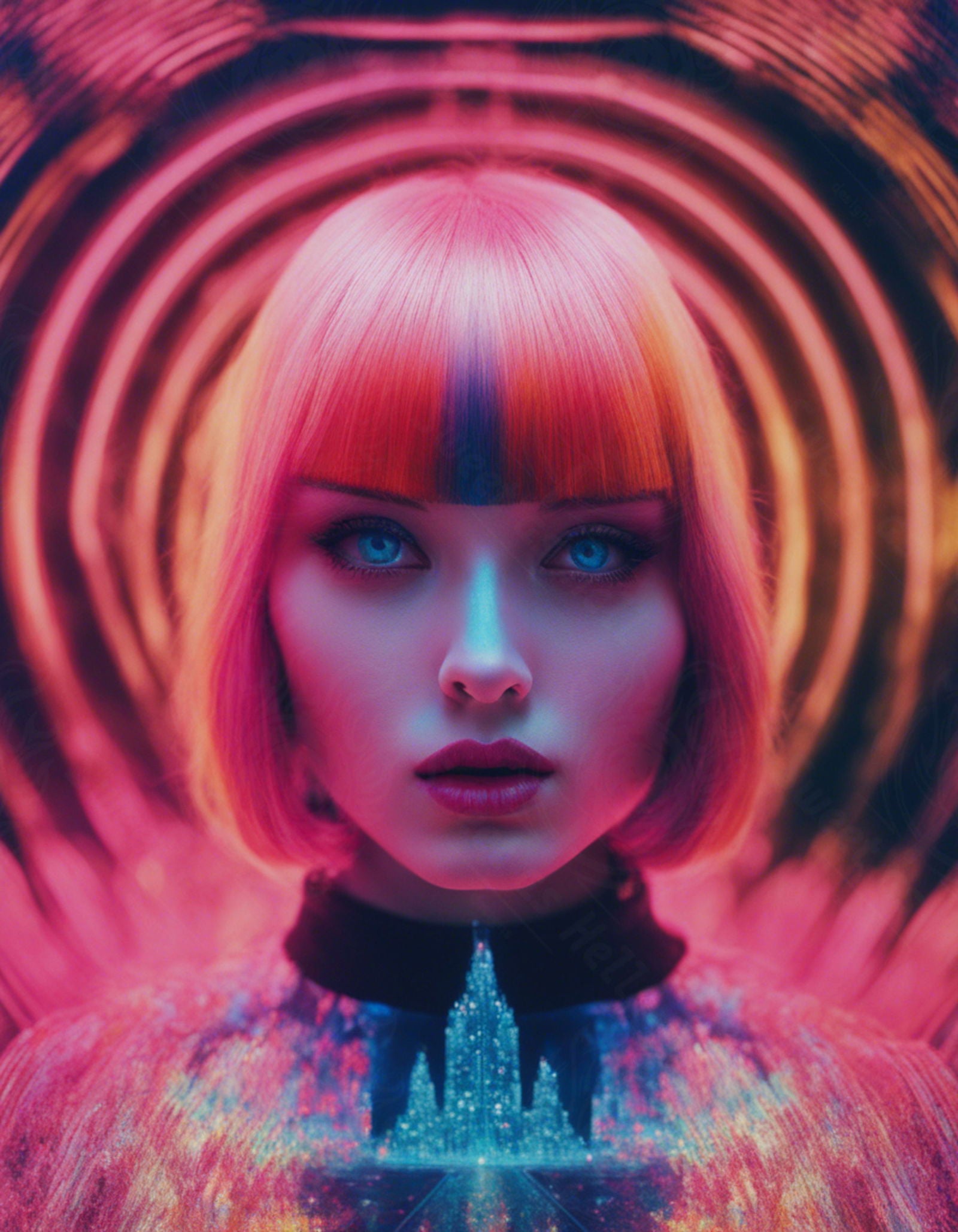 Female Fashion Portrait Photography with Holographic and Cosmic Design Elements 4 by 5 0006 SN823 - Sweet As Hell Designs