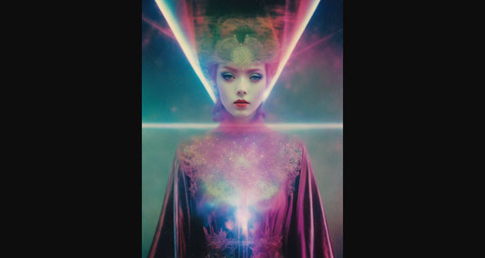 Female Fashion Portrait Photography with Holographic and Cosmic Design Elements 4 by 5 0007 SN824 - Sweet As Hell Designs
