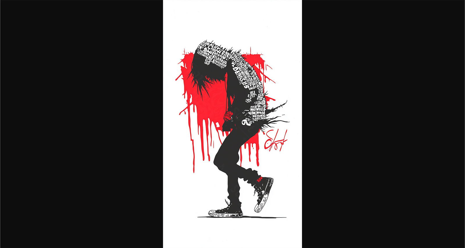 Full-length Urban Character in Streetwear Composed of Overlapping Shapes and/or Letters That Create Depth, Texture and Movement 0006 SN1256 - Sweet As Hell Designs