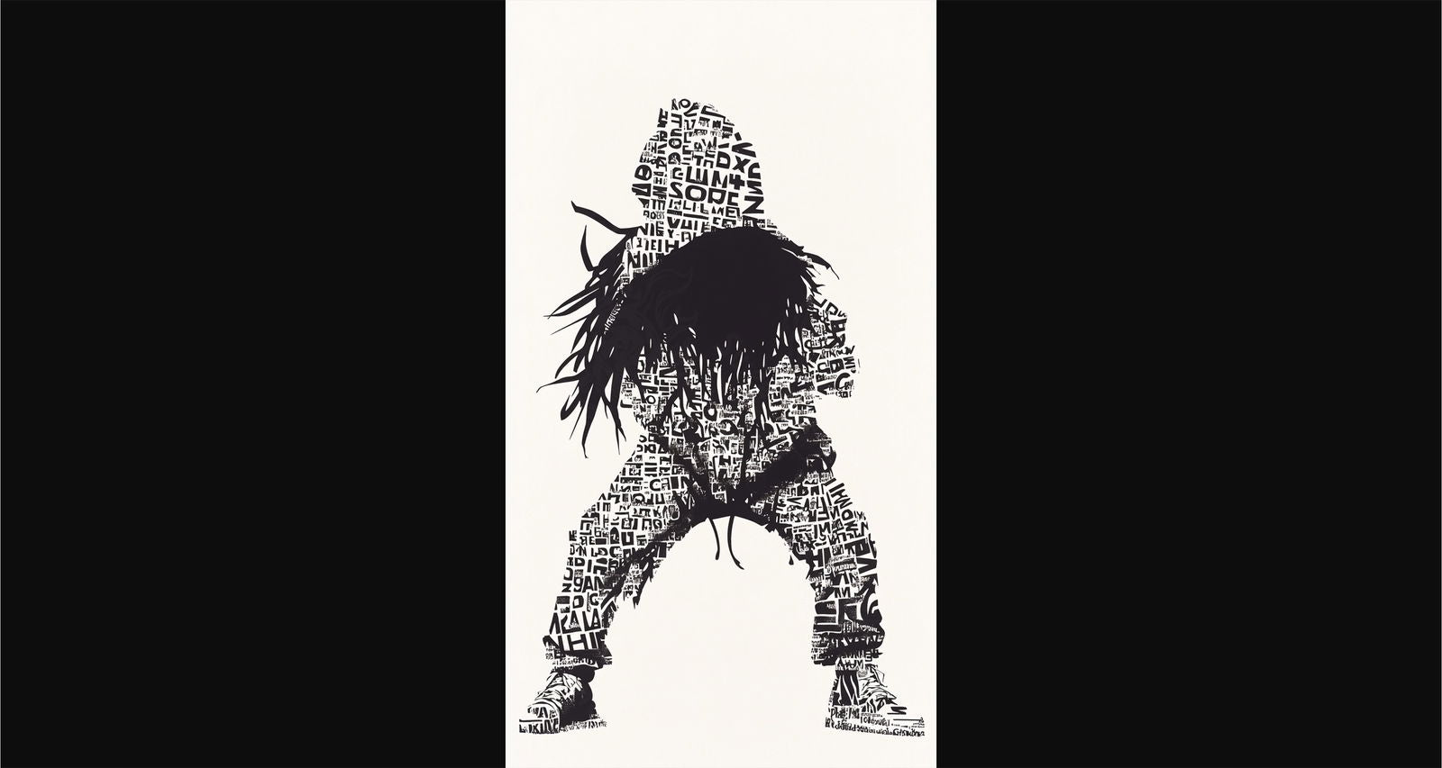 Full-length Urban Character in Streetwear Composed of Overlapping Shapes and/or Letters That Create Depth, Texture and Movement 0028 SN1278 - Sweet As Hell Designs