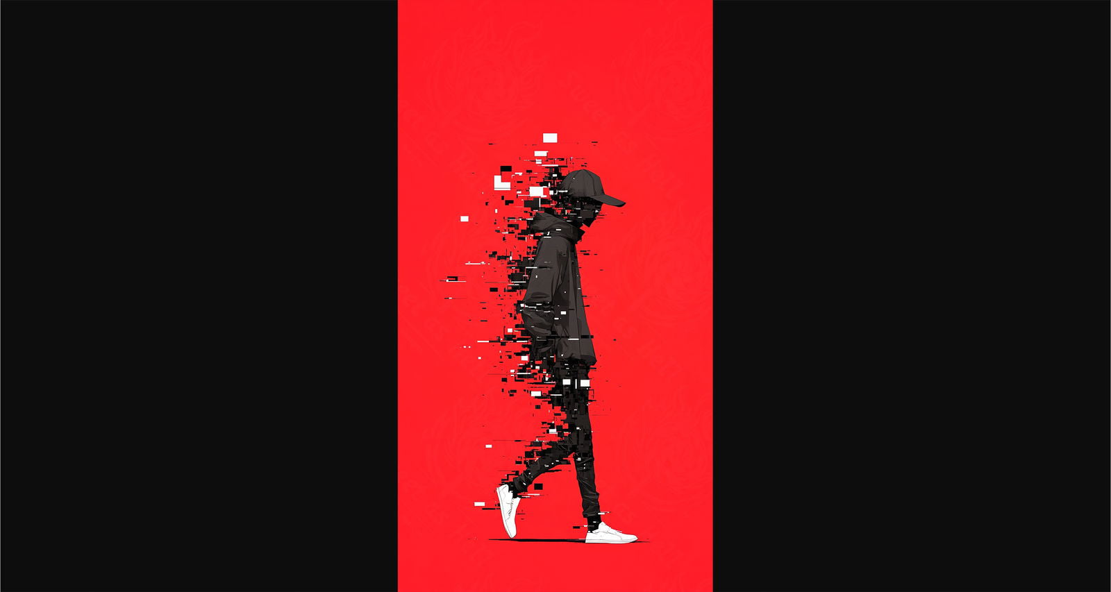 Full-length Urban Character in Streetwear Composed of Overlapping Shapes and/or Letters That Create Depth, Texture and Movement 0056 SN1306 - Sweet As Hell Designs