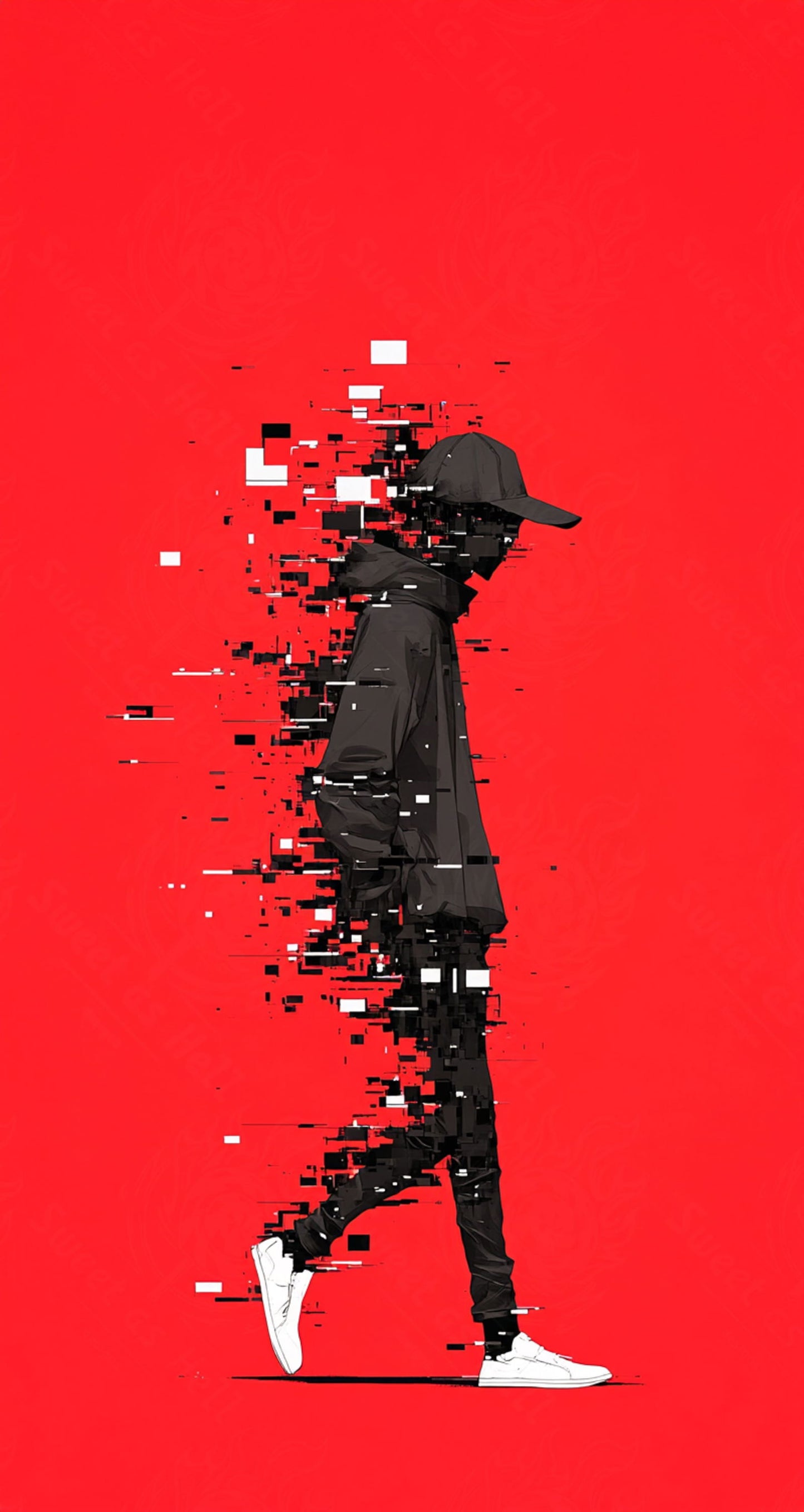 Full-length Urban Character in Streetwear Composed of Overlapping Shapes and/or Letters That Create Depth, Texture and Movement 0056 SN1306 - Sweet As Hell Designs