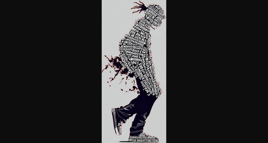 Full length Urban Character in Streetwear Composed of Overlapping Shapes and or Letters That Create Depth Texture and Movement With Transparent Background 021 SN2805 - Sweet As Hell Designs