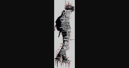 Full length Urban Character in Streetwear Composed of Overlapping Shapes and or Letters That Create Depth Texture and Movement With Transparent Background 023 SN2807 - Sweet As Hell Designs