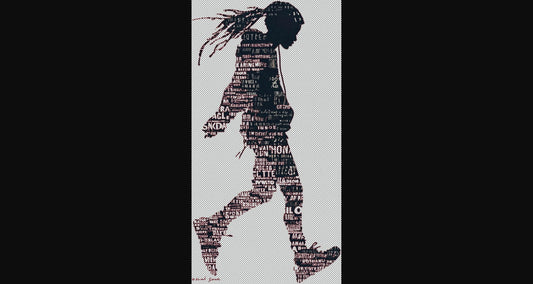 Full length Urban Character in Streetwear Composed of Overlapping Shapes and or Letters That Create Depth Texture and Movement With Transparent Background 030 SN2814 - Sweet As Hell Designs