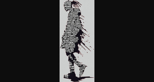 Full length Urban Character in Streetwear Composed of Overlapping Shapes and or Letters That Create Depth Texture and Movement With Transparent Background 034 SN2818 - Sweet As Hell Designs