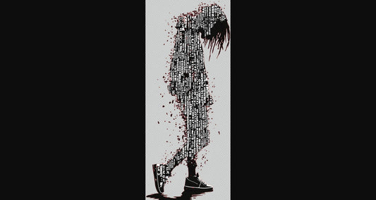 Full length Urban Character in Streetwear Composed of Overlapping Shapes and or Letters That Create Depth Texture and Movement With Transparent Background 035 SN2819 - Sweet As Hell Designs