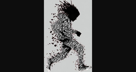 Full length Urban Character in Streetwear Composed of Overlapping Shapes and or Letters That Create Depth Texture and Movement With Transparent Background 040 SN2824 - Sweet As Hell Designs