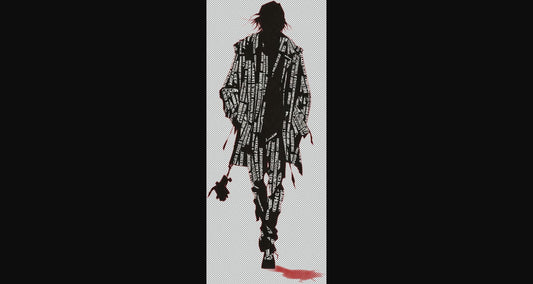 Full length Urban Character in Streetwear Composed of Overlapping Shapes and or Letters That Create Depth Texture and Movement With Transparent Background 041 SN2825 - Sweet As Hell Designs