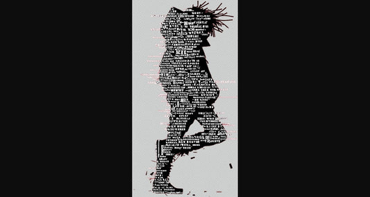 Full length Urban Character in Streetwear Composed of Overlapping Shapes and or Letters That Create Depth Texture and Movement With Transparent Background 042 SN2826 - Sweet As Hell Designs