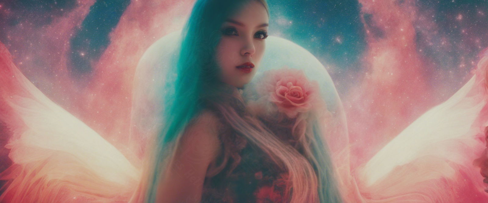 Illustrated High Fashion Female Portrait Photography with Modern Fantasy and Cosmic Art Elements 21 by 9 0001 SN864 - Sweet As Hell Designs