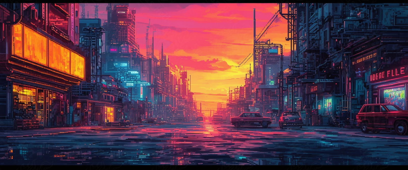 Lo Fi Street Level Scene 21 by 9 0002 SN921 - Sweet As Hell Designs