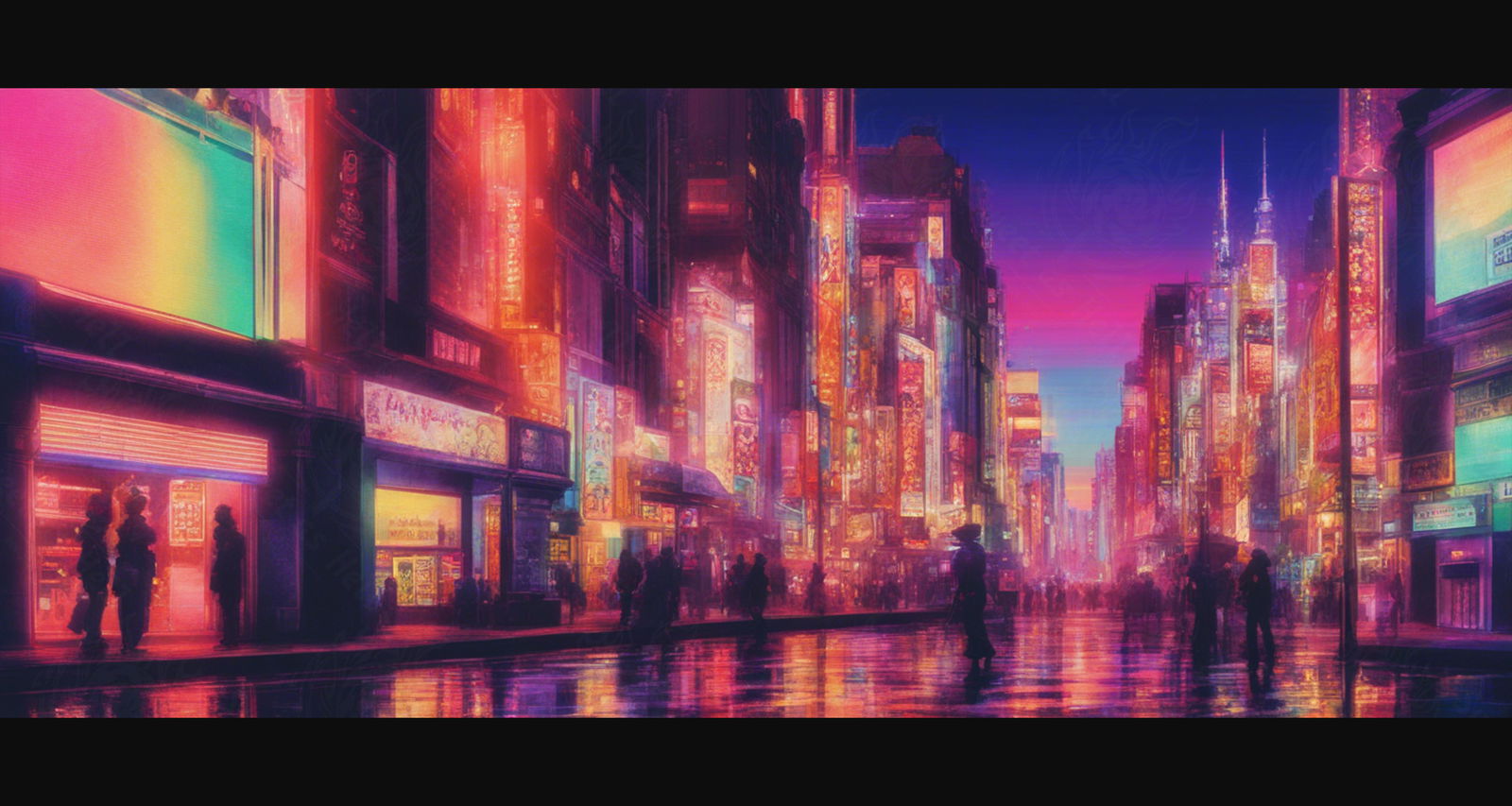 Lo fi Cityscape Pixel Art 21 by 9 0002 SN916 - Sweet As Hell Designs