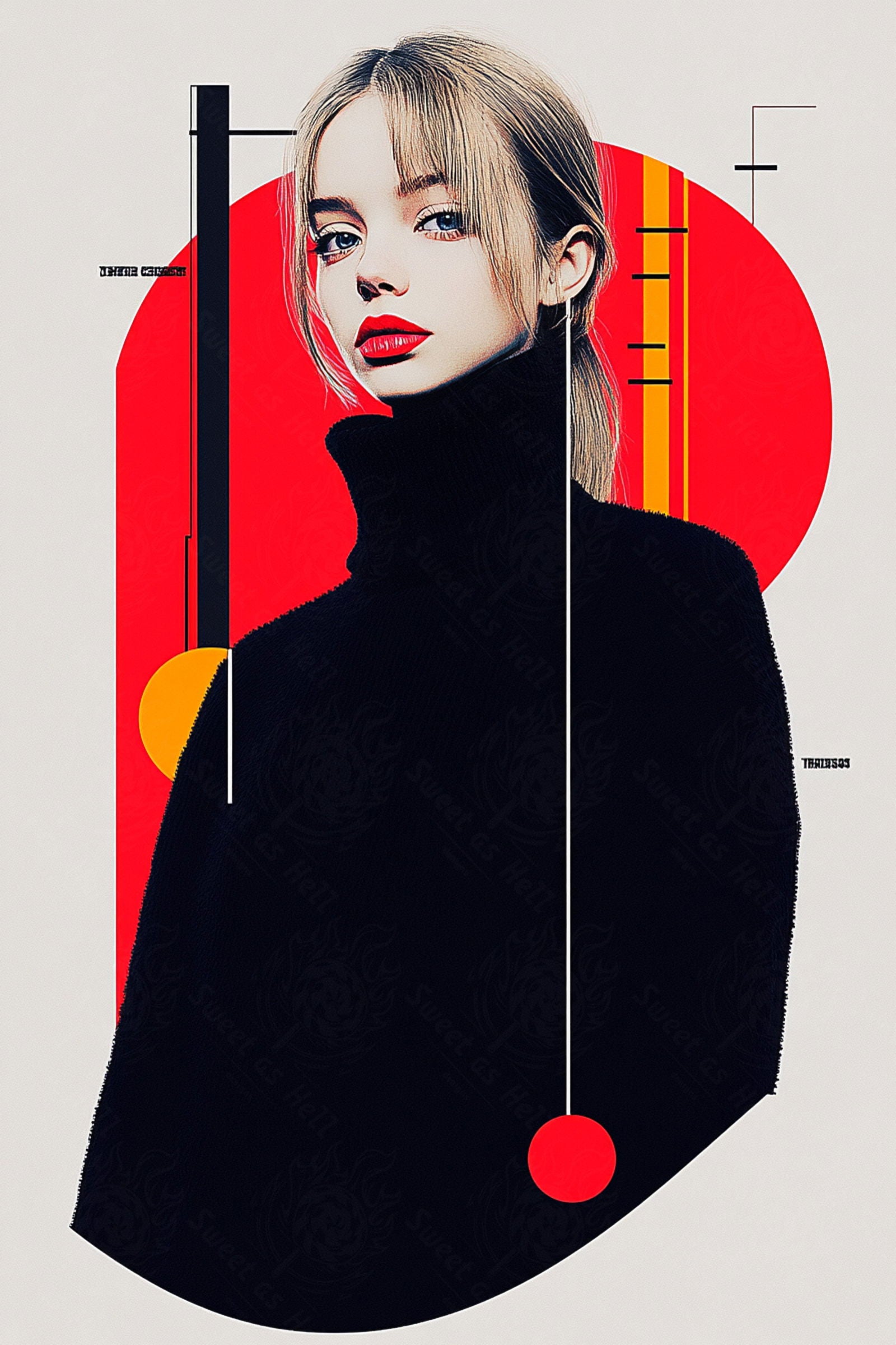 Modern Art Styled Fashion Ad Photo 02 by 03 086 SN2586 - Sweet As Hell Designs