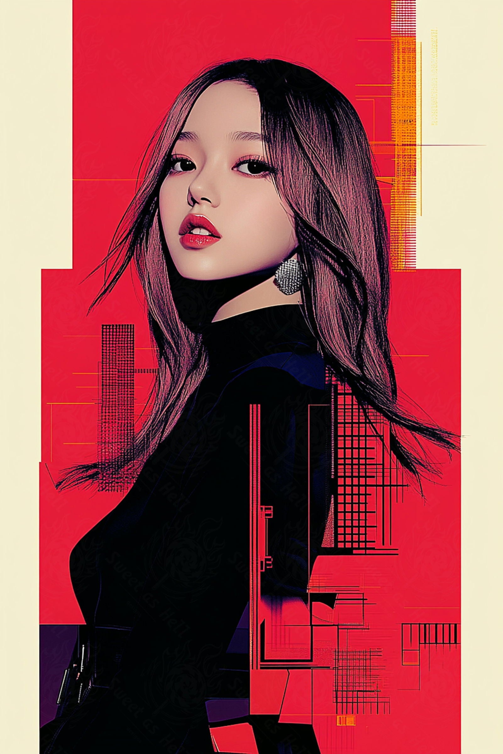 Modern Art Styled Fashion Ad Photo 02 by 03 127 SN2627 - Sweet As Hell Designs