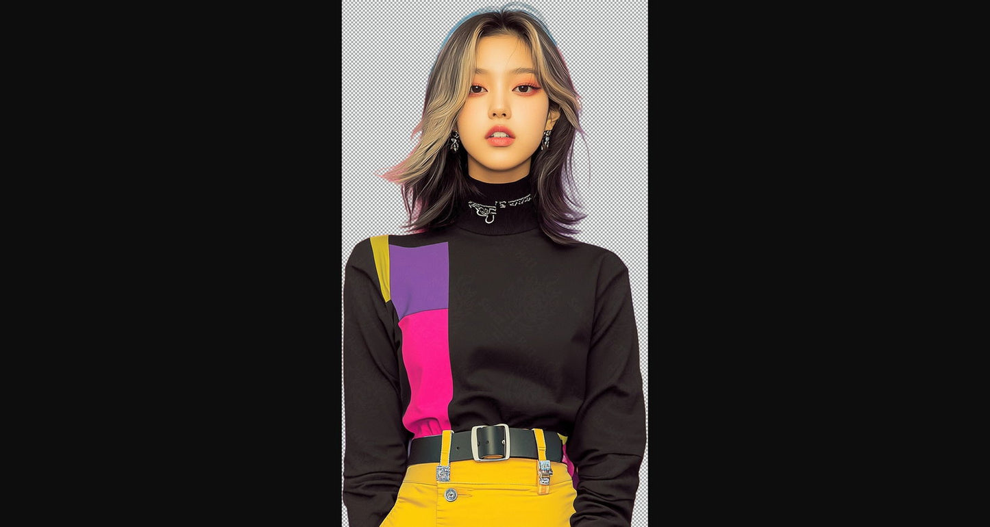 Modern Art Styled Fashion Ad Photo With A Transparent Background 001 SN2828 - Sweet As Hell Designs