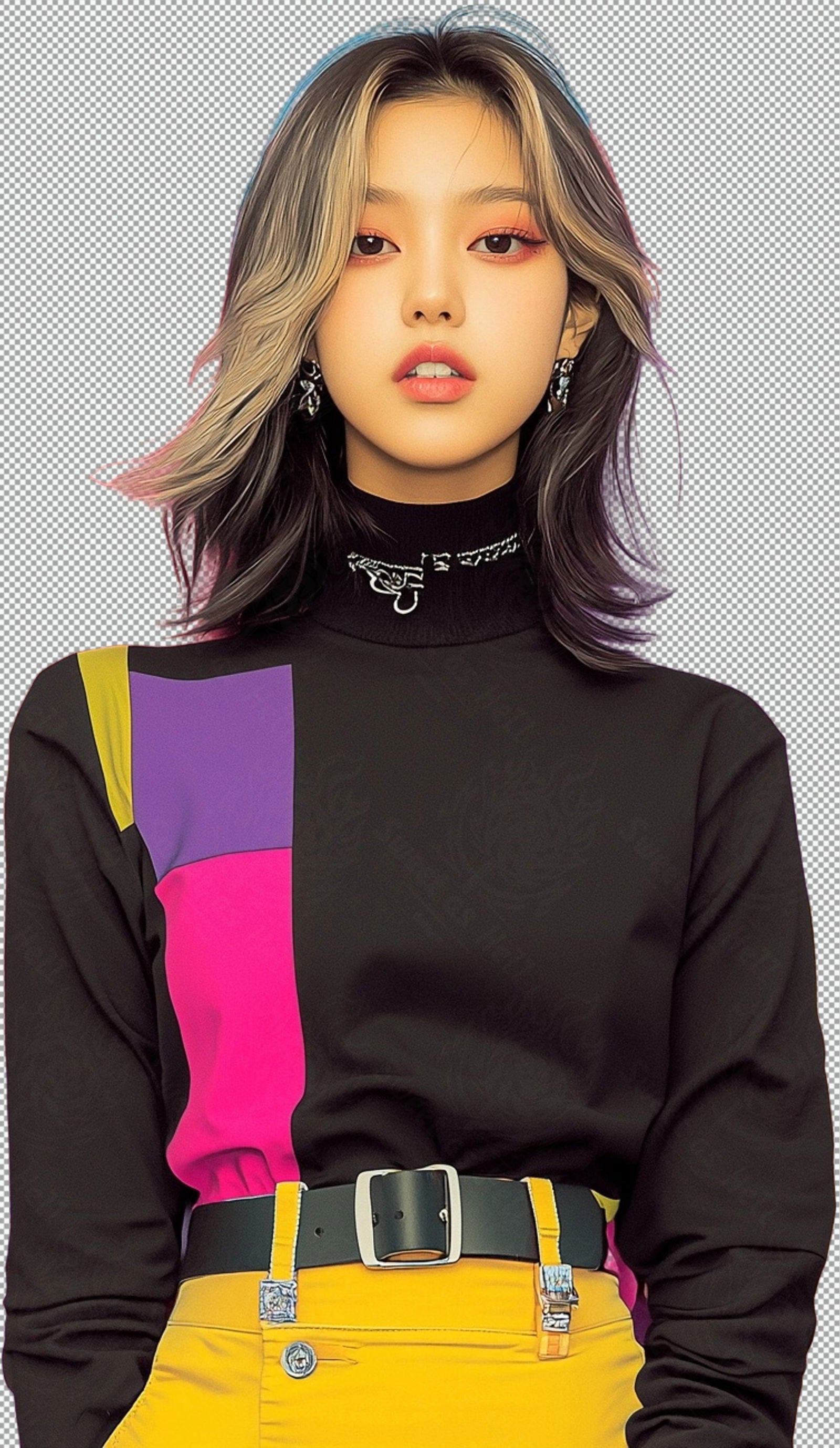 Modern Art Styled Fashion Ad Photo With A Transparent Background 001 SN2828 - Sweet As Hell Designs