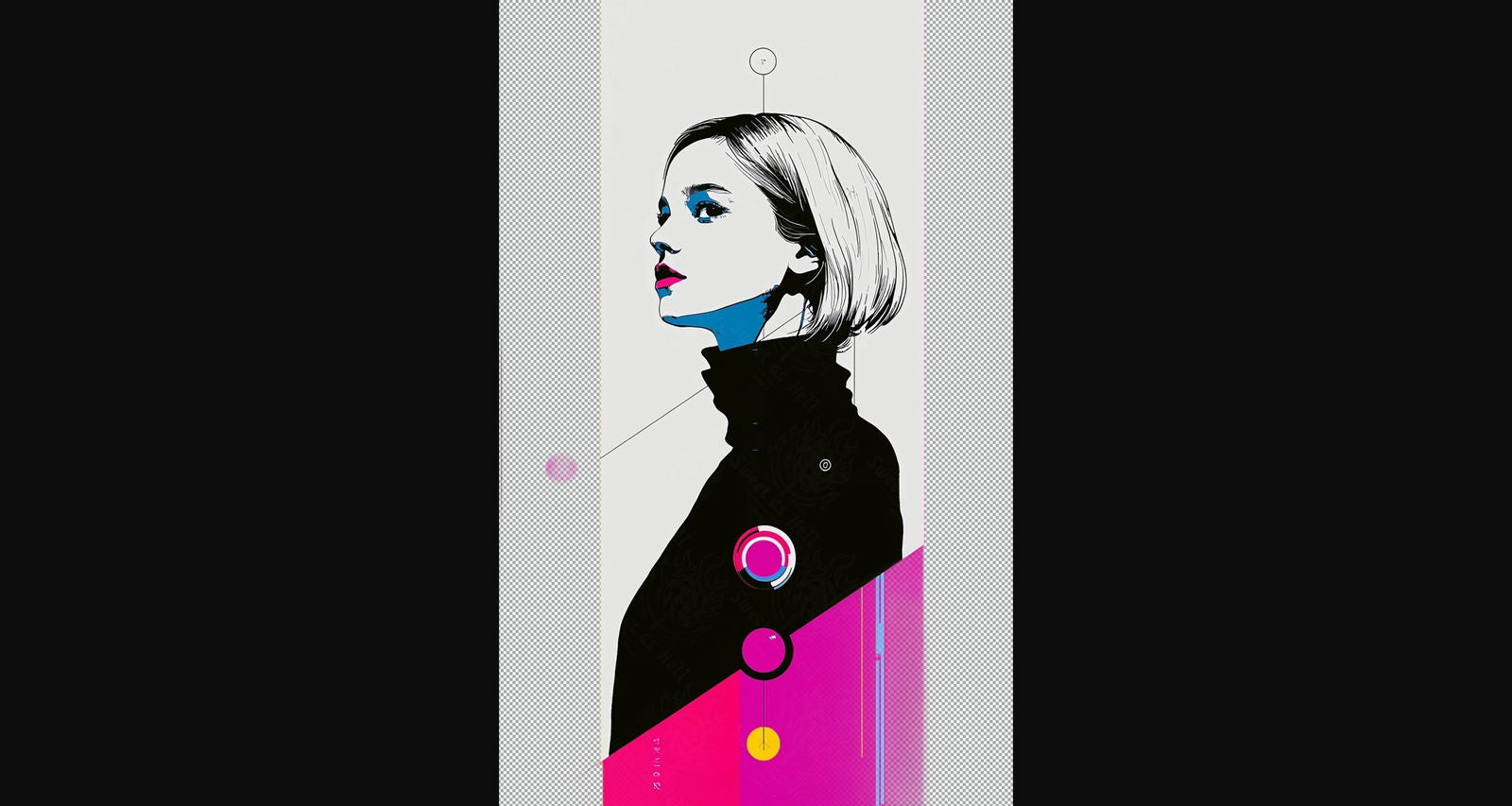 Modern Art Styled Fashion Ad Photo With A Transparent Background 011 SN2838 - Sweet As Hell Designs