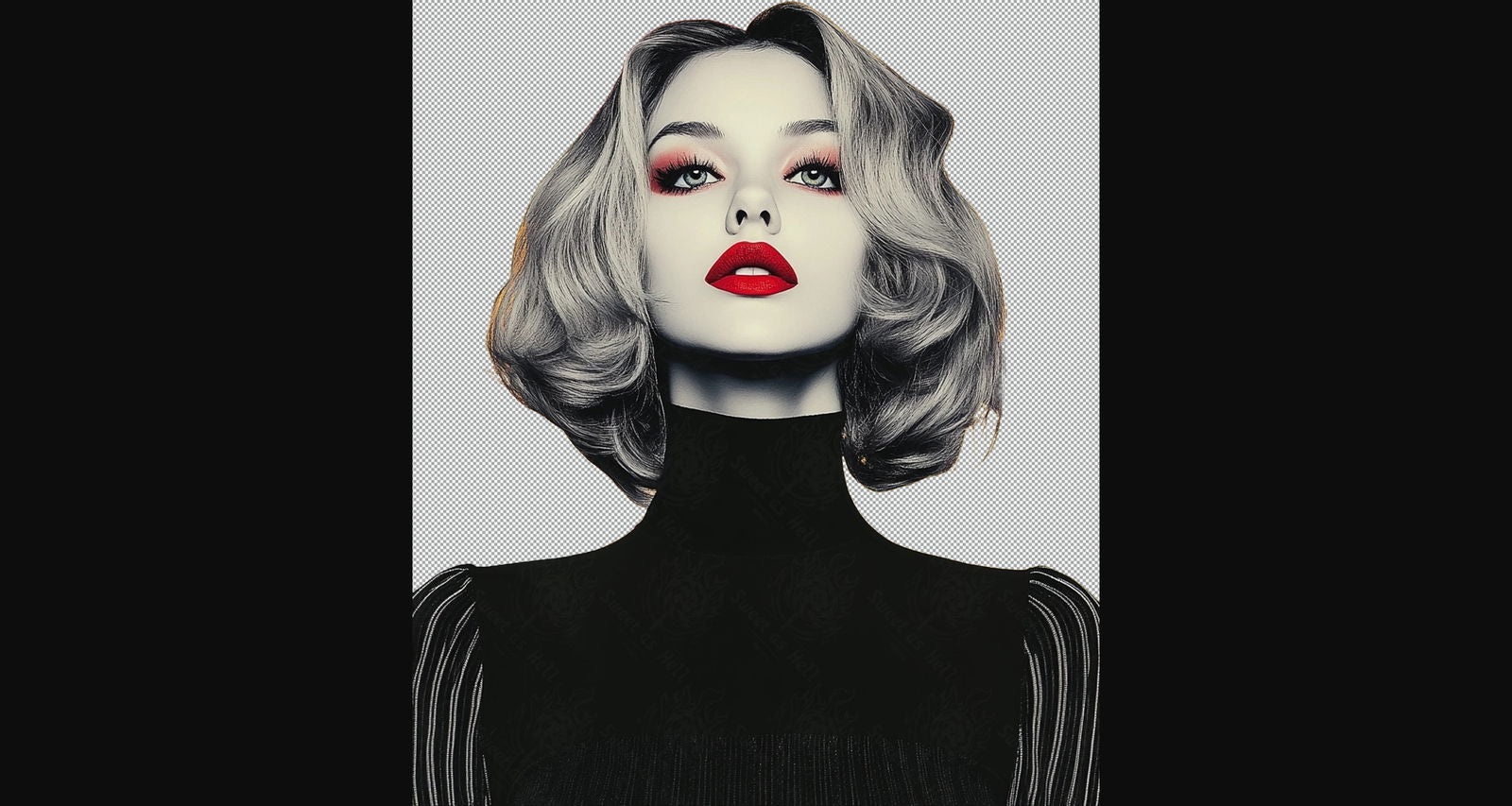 Modern Art Styled Fashion Ad Photo With A Transparent Background 025 SN2852 - Sweet As Hell Designs