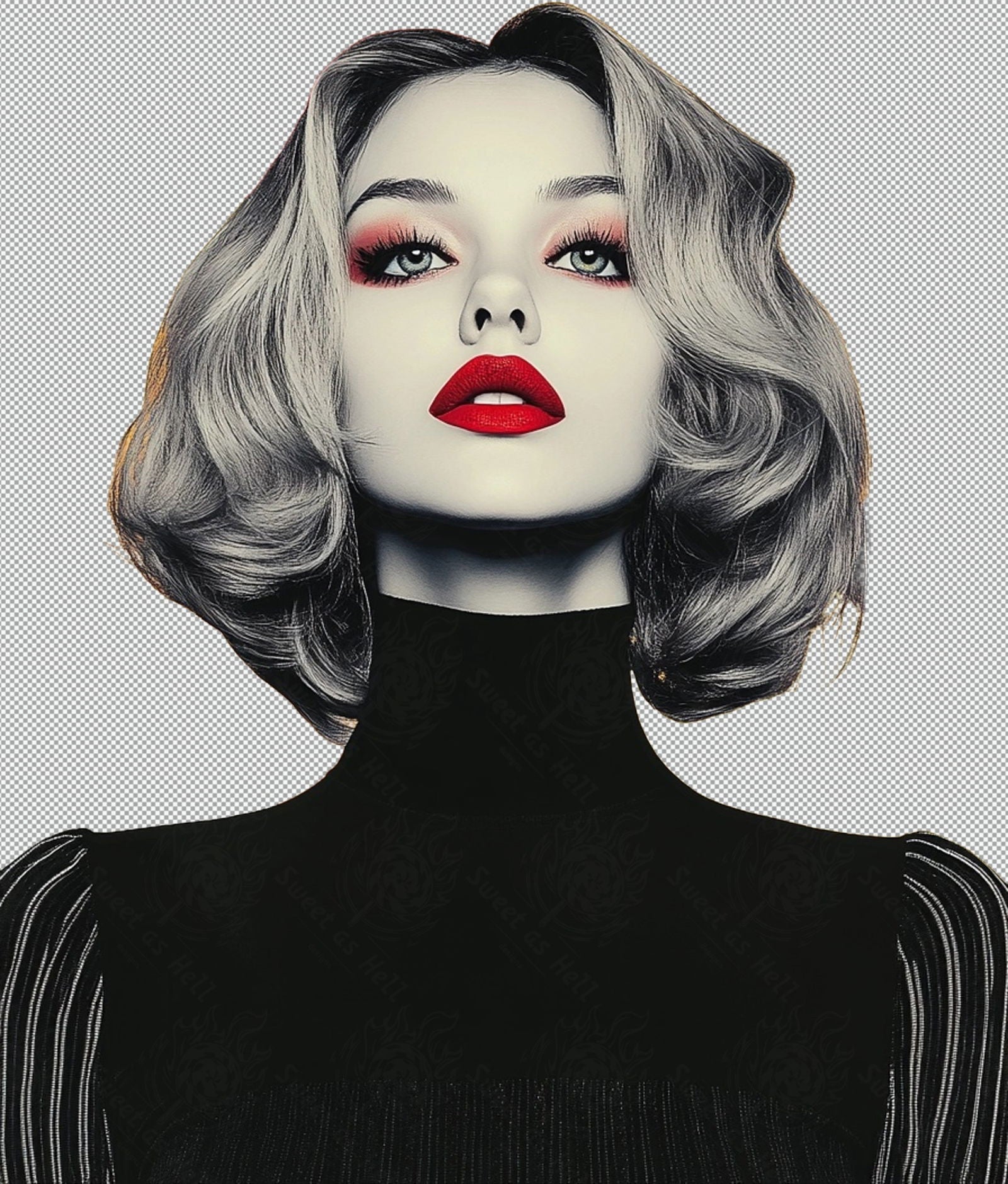 Modern Art Styled Fashion Ad Photo With A Transparent Background 025 SN2852 - Sweet As Hell Designs
